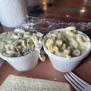 Cole slaw and macaroni &amp; cheese