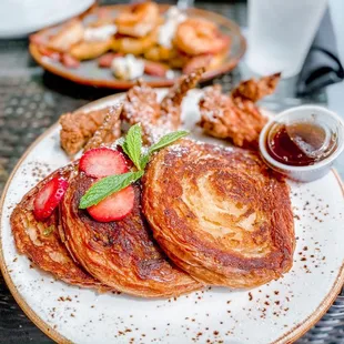 Croissant French Toast with Fried Chicken