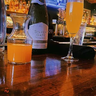 The Mimosa &quot;carafe&quot; comes with its own bottle of champagne