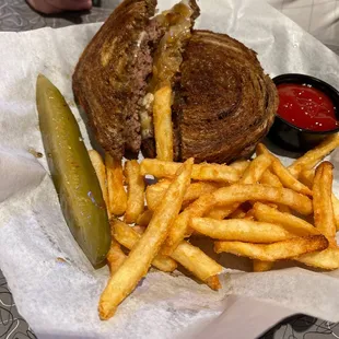 Patty melt and fries