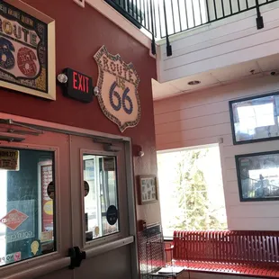 the entrance to the restaurant