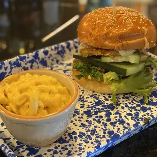 Biscuits and veggie burger