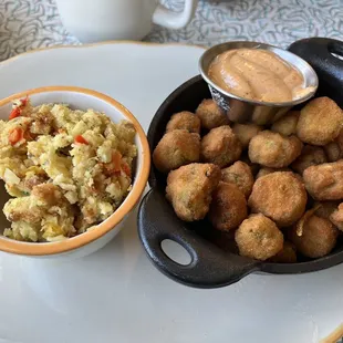 Southern stuffing, fried okra