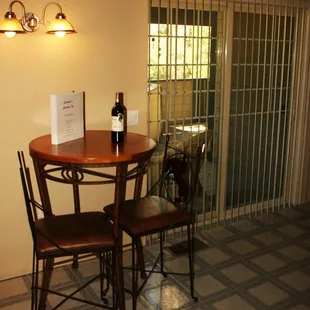 This bistro table is fun to sip wine at or enjoy the table &amp; chairs on the porch.