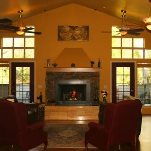 The favorite gathering spot for guests is the Great Room. The afternoon social hour is here.