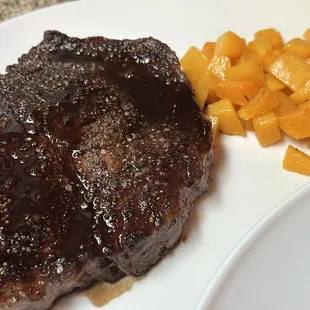 Ribeye and butternut squash