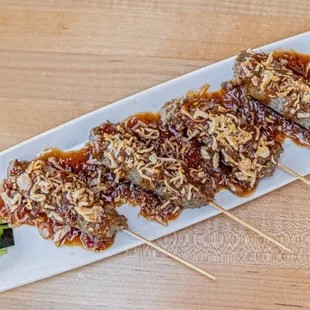 Mini meat logs beef