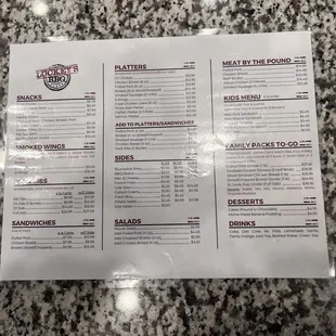 the menu