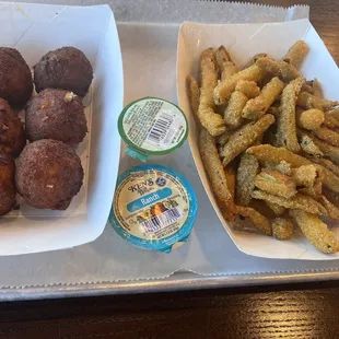 Fried pickles and fried Mac