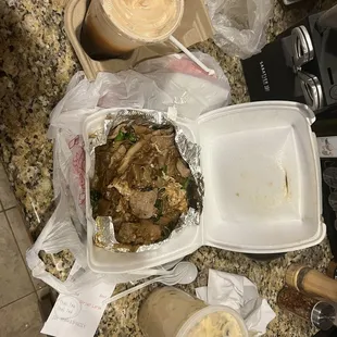 Pad See Ewe Noodle, Shrimp Tom Kha, Thai Tea