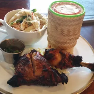 Papaya Salad Sticky Rice BBQ Chicken
