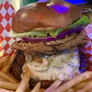 Dragon Burger.  Looks better than it tastes.  That seems to be a trend at Luckie's.