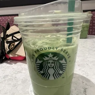 Iced matcha latte