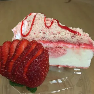 Delicious strawberry shortcake with organic strawberries only at Luckis on 6 mile