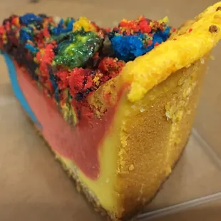 Tall thick creamy superman cheesecake