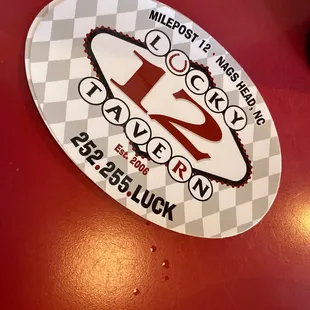 the logo on the table