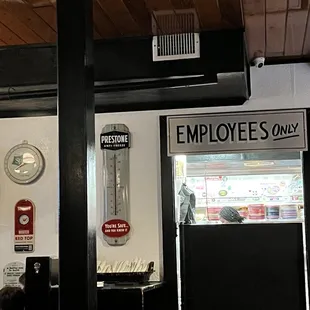 Swinging door into the kitchen