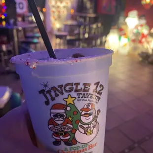 Peppermint rimmed holiday cocktail