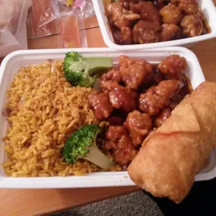 General Tso&apos;s combination plate (take out).