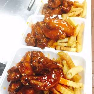General Tso&apos;s Wings w. French fries