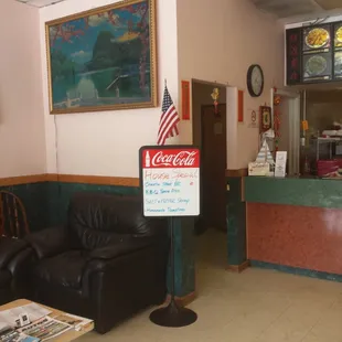 the front desk and seating area