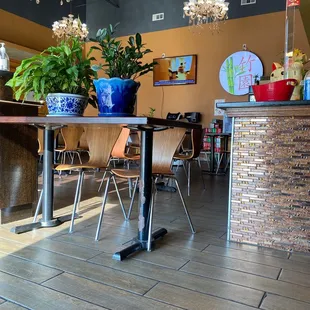 Inside the place of business when waiting for to-go orders