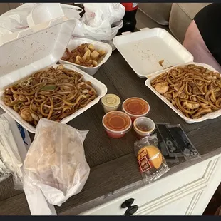 a table full of food