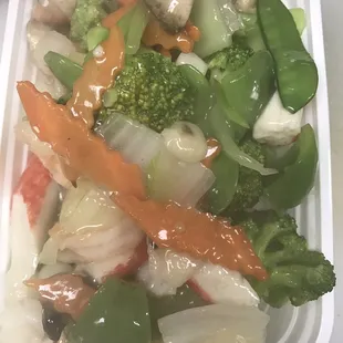 a container of mixed vegetables