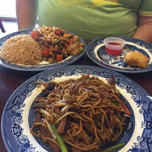 L mein and Kung pao