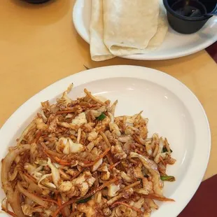 This Northern Chinese Dish Is Called Mu Shu.  It's A Delicious Cabbage Based Dish.  Light, Healthy, And Flavorful.