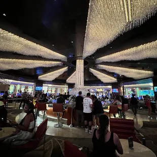 people sitting at tables in a casino