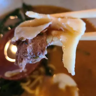 Ox Tail Won Tons in the BEAST BOWL