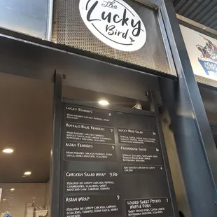 the menu of the restaurant