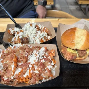 Loaded fries, buffalo tenders and Big Bird sandwich!
