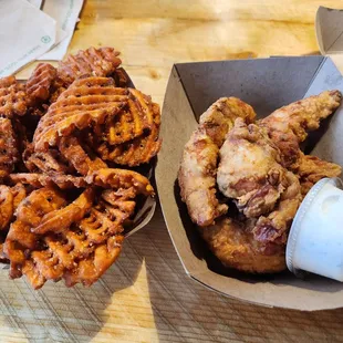Sweet potato fries and tenders