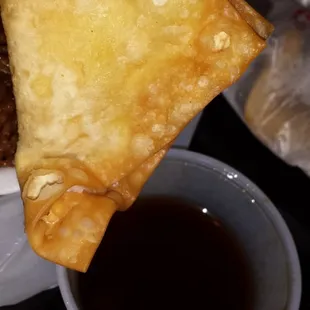 Crab rangoon and homemade sweet duck sauce