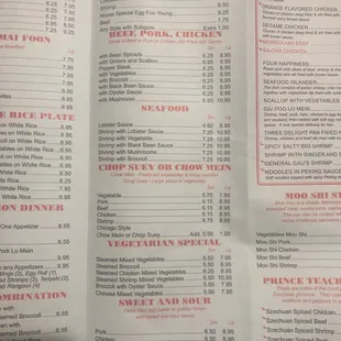menu