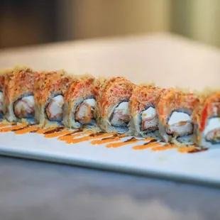  sushi roll on a plate