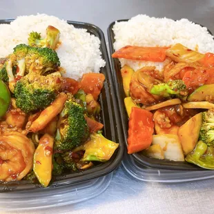 Shrimp with Szechuan style sauce combo