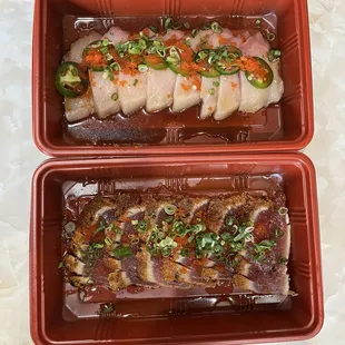 tuna and beef tataki