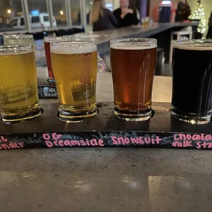a flight of beers