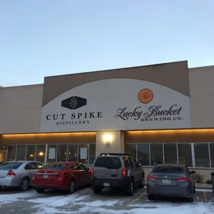 The front of the building.