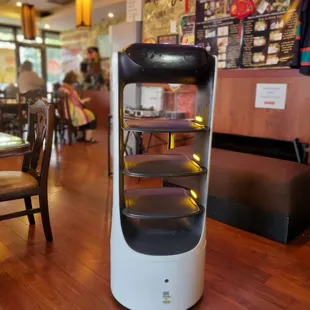 a display case in a restaurant