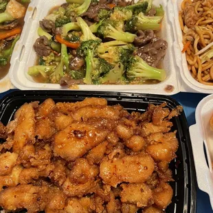 Orange Chicken &amp; beef and Beef Broccoli