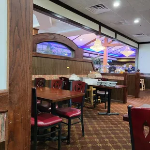 the dining area of the restaurant