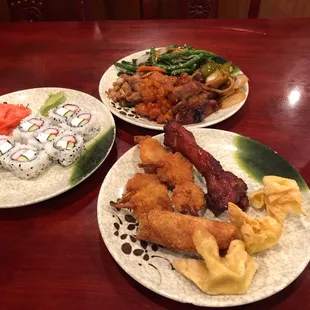 ...sit down instead of getting to-go ($5.99 a pound) the sushi and hibachi grill is included for $9.99.