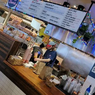 the counter of a restaurant