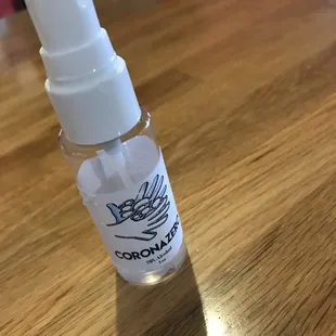 Hand sanitizer on counters