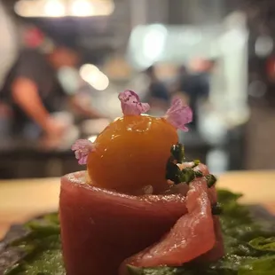 Tuna w/cured egg yolk