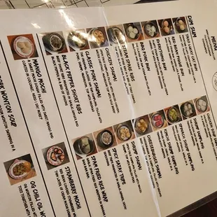 menu, sushi and sashimi